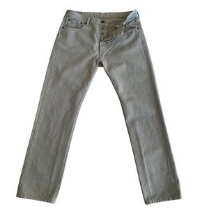 Levi’s men 501 beige/tan in size 34 jeans classic button fly 100% cotton Mexico